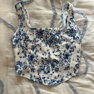SHEIN Blue Floral Tank Top